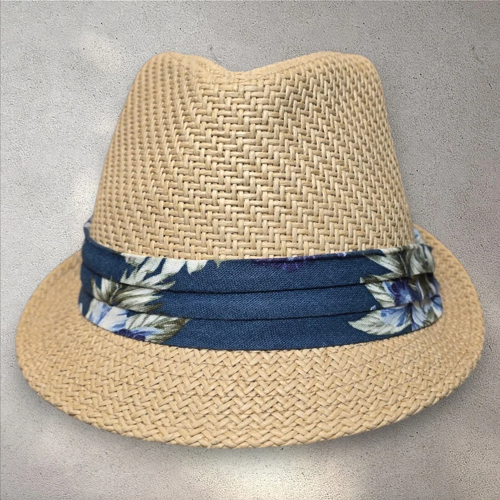 Kooringal Straw Hat Fedora with Floral Ribbon Band Size 57cm‎